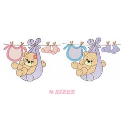 baby bear embroidery designs - teddy embroidery design machine embroidery pattern - baby girl embroidery file - boy embr