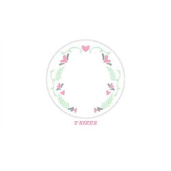 monogram frame embroidery designs - flower embroidery design machine embroidery pattern - laurel wreath embroidery file