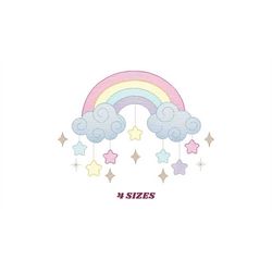 rainbow embroidery design - sky embroidery designs machine embroidery pattern - baby girls embroidery file - rainbow rip