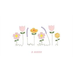 flower garden embroidery designs - spring flowers embroidery design machine embroidery pattern - tea towel embroidery fi