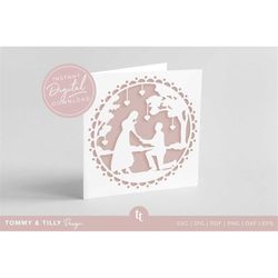 diy proposal engagement wedding card digital cut yourself design  | cricut cut file | papercut | cricut silhouette |  sv