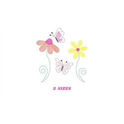 flower garden embroidery designs - flowers embroidery design machine embroidery pattern - butterfly embroidery file - ki
