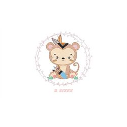 monkey embroidery designs - safari embroidery design machine embroidery pattern - animal embroidery file - monkey with f