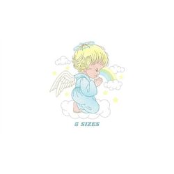 angel embroidery designs - baby girl embroidery design machine embroidery pattern - girl with wings embroidery file - in