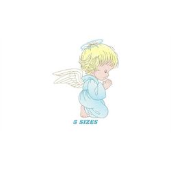 angel embroidery designs - religious embroidery design machine embroidery pattern - angel with wings and halo embroidery