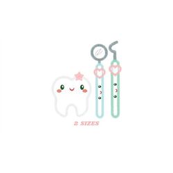tooth embroidery designs - dental kit embroidery design machine embroidery pattern - teeth embroidery file - dental kit