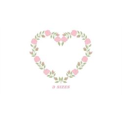 heart with roses embroidery designs - flower embroidery design machine embroidery pattern - monogram frame embroidery fi
