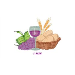 eucharist embroidery designs - communion embroidery design machine embroidery pattern - catholic embroidery file - grape