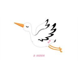 stork embroidery design - bird embroidery design machine embroidery pattern - newborn embroidery file - baby shower gift