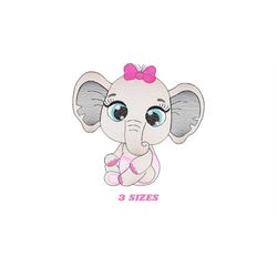 baby elephant embroidery designs -  animal embroidery design machine embroidery pattern - baby girl embroidery file - in