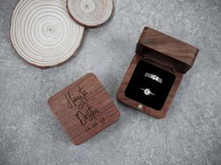 ring box jewelery storage engagement wedding ceremony, rustic wedding gift, w709