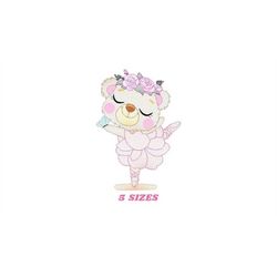 bear embroidery designs - ballerina embroidery design machine embroidery pattern - baby girl embroidery file - ballerina
