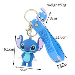 lilo & stitch silicone keychains cute cartoon doll pendant keyrings lovely stitch key holder phone bag