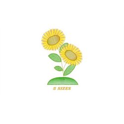 sunflowers embroidery designs - flower embroidery design machine embroidery pattern - towel embroidery file - floral emb