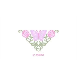 butterfly laurel embroidery designs - butterfly embroidery design machine embroidery pattern - tea towel embroidery file