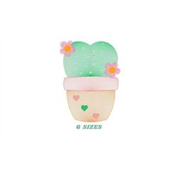 cactus embroidery designs - succulent embroidery design machine embroidery pattern - mexican cactus in a pot - plant vas