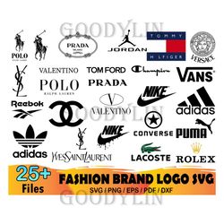 25 fashion brand logo bundle svg, ralph lauren svg, prada svg