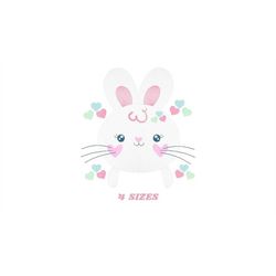 Bunny face embroidery design - Rabbit embroidery designs machine embroidery pattern - baby girl embroidery file - Easter