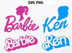 barbie and ken svg png digital files - perfect for crafts, scrapbooking