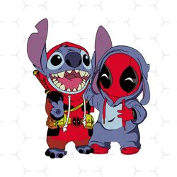 stitch and baby deadpool, stitch svg, deadpool, marvel, disney, marvel studio