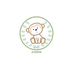 monkey embroidery designs - safari embroidery design machine embroidery pattern - animal embroidery file - tag monkey ap