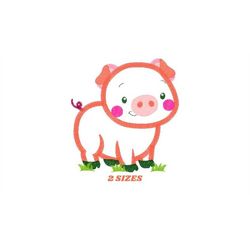 pig embroidery design - animal embroidery designs machine embroidery pattern - baby boy embroidery file - pig applique f