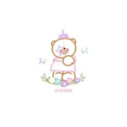 Bear embroidery designs - Queen embroidery design machine embroidery pattern - Princess embroidery file - digital downlo