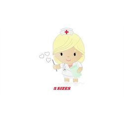 nurse embroidery designs - girl doctor embroidery design machine embroidery pattern - instant download - hospital embroi