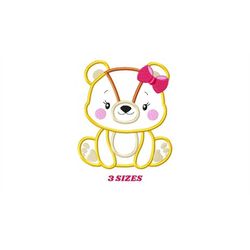 girl bear embroidery designs - teddy embroidery design machine embroidery pattern - baby girl embroidery file - bear app