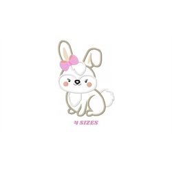 bunny embroidery design - rabbit embroidery designs machine embroidery pattern - baby girl embroidery file - bunny appli