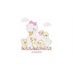 mama duck embroidery design - baby girl embroidery designs machine embroidery pattern - animal embroidery file - duck fl