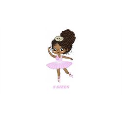 curly hair ballerina embroidery designs - ballet embroidery design machine embroidery pattern - instant download - baby