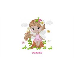 fairy embroidery designs - baby girl embroidery design machine embroidery pattern - fantasy pixie embroidery file - inst