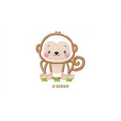 monkey embroidery designs - safari embroidery design machine embroidery pattern - animal embroidery file - monkey appliq