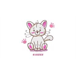 cat embroidery design - animal embroidery designs machine embroidery pattern - kitten embroidery file - baby girl embroi