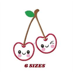 Cherry embroidery designs - Fruit embroidery design machine embroidery pattern - Kitchen embroidery file - Cherry appliq