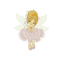 Fairy embroidery designs - Baby girl embroidery design machine embroidery pattern - Pixie embroidery file - Fairy design