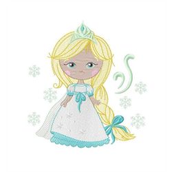 princess embroidery designs - baby girl embroidery design machine embroidery pattern - ice princess embroidery file - in