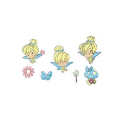 fairy embroidery designs set - baby girl embroidery design machine embroidery pattern - pixie embroidery file - fairies