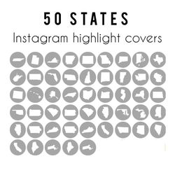50 states instagram highlight icons. travel instagram highlights images. gray and white instagram highlight covers.