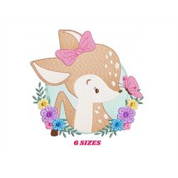 deer embroidery design - animal embroidery designs machine embroidery pattern - newborn embroidery file - baby girl embr