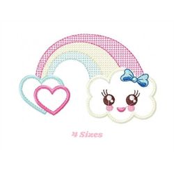 cloud embroidery design - rainbow embroidery designs machine embroidery pattern - baby girl embroidery file - cloud rain