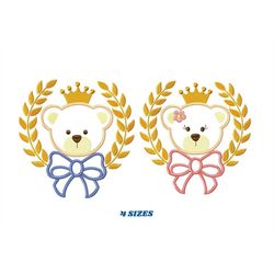 teddy bear embroidery designs - baby girl embroidery design machine embroidery pattern - boy embroidery file - bear appl