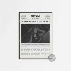 mitski retro newspaper print, washing machine heart poster, washing machine heart lyric print, poster, be the cowboy pos
