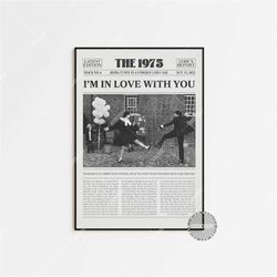 the 1975 retro newspaper print, im in love with you poster, lyrics print,the 1975 poster, being funny in a foreign langu