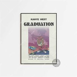 kanye west poster / kanye west graduation poster / album cover poster poster print wall art, custom poster, home decor,