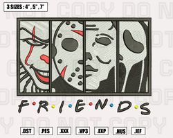 scary friends embroidery machine designs , scary embroidery, halloween files