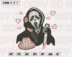 scream ghost face embroidery designs, halloween embroidery machine design files