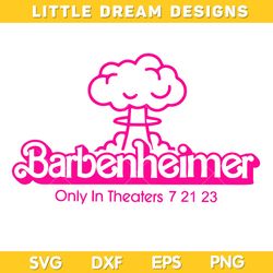 barbenheimer movie svg, barbenheimer logo svg, barbenheimer only in theaters 7 21 23 dxf svg png eps