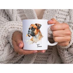 boxer mug - boxer dog - personalized mug - dog mug - gift mug -